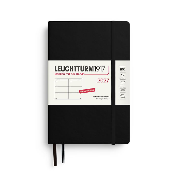 Leuchtturm1917 Wochenkalender 1 Woche auf 2 Seiten 2027 Paperback B6+ Hardcover Schwarz Leuchtturm1917 Wochenkalender 1 Woche auf 2 Seiten 2027 Paperback B6+ Hardcover Schwarz von Leuchtturm1917