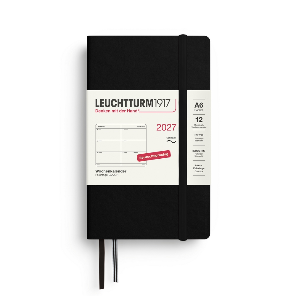 Leuchtturm1917 Wochenkalender 1 Woche auf 2 Seiten 2027 Pocket A6 Softcover Schwarz Leuchtturm1917 Wochenkalender 1 Woche auf 2 Seiten 2027 Pocket A6 Softcover Schwarz von Leuchtturm1917