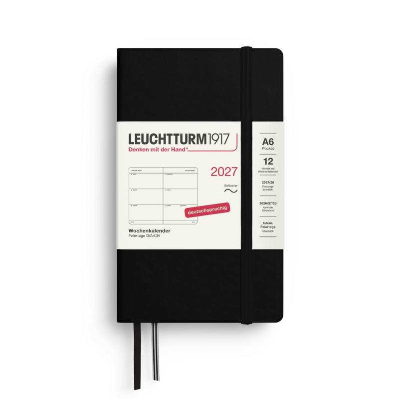 Leuchtturm1917 Wochenkalender 1 Woche auf 2 Seiten 2027 Pocket A6 Softcover Schwarz Leuchtturm1917 Wochenkalender 1 Woche auf 2 Seiten 2027 Pocket A6 Softcover Schwarz von Leuchtturm1917
