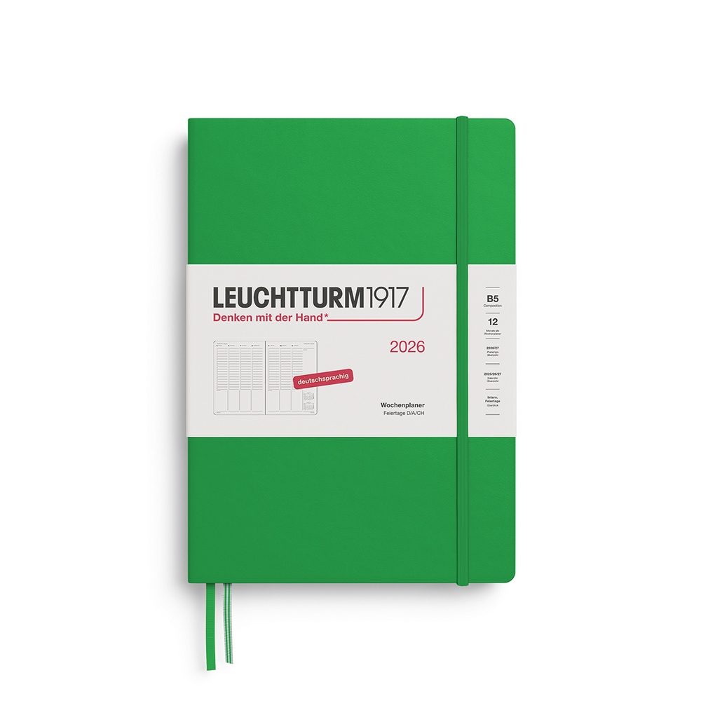 Leuchtturm1917 Wochenplaner 1 Woche auf 2 Seiten 2026 Composition B5 Hardcover Spring Leaf von Leuchtturm1917