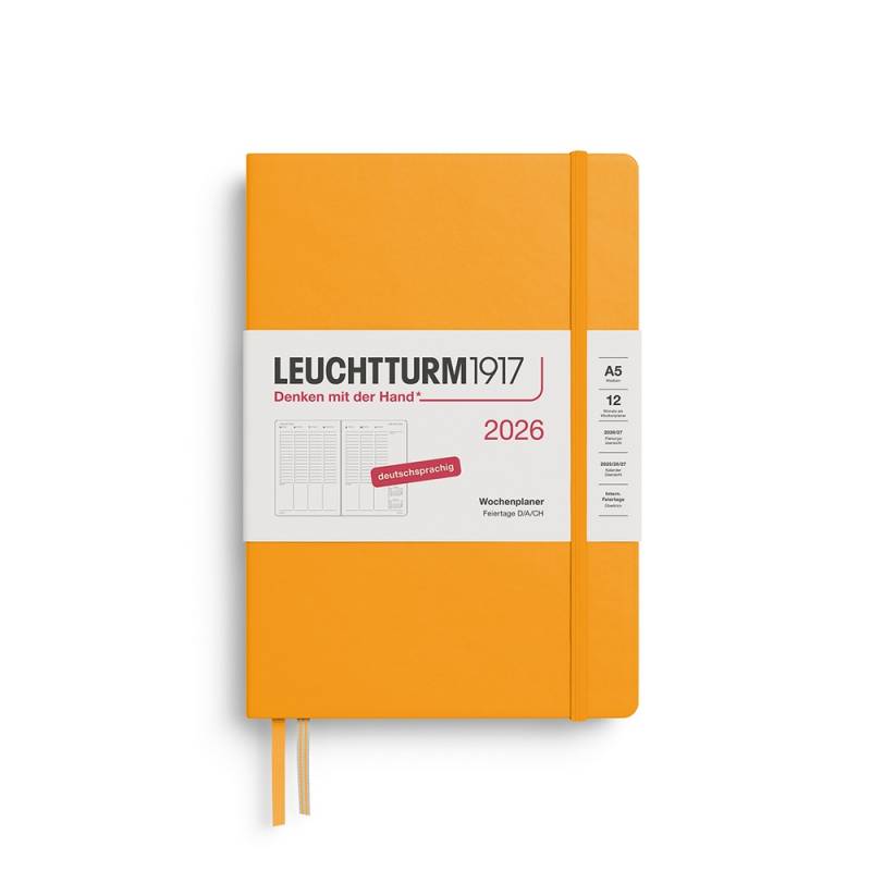 Leuchtturm1917 Wochenplaner 1 Woche auf 2 Seiten 2026 Medium A5 Hardcover Rising Sun von Leuchtturm1917