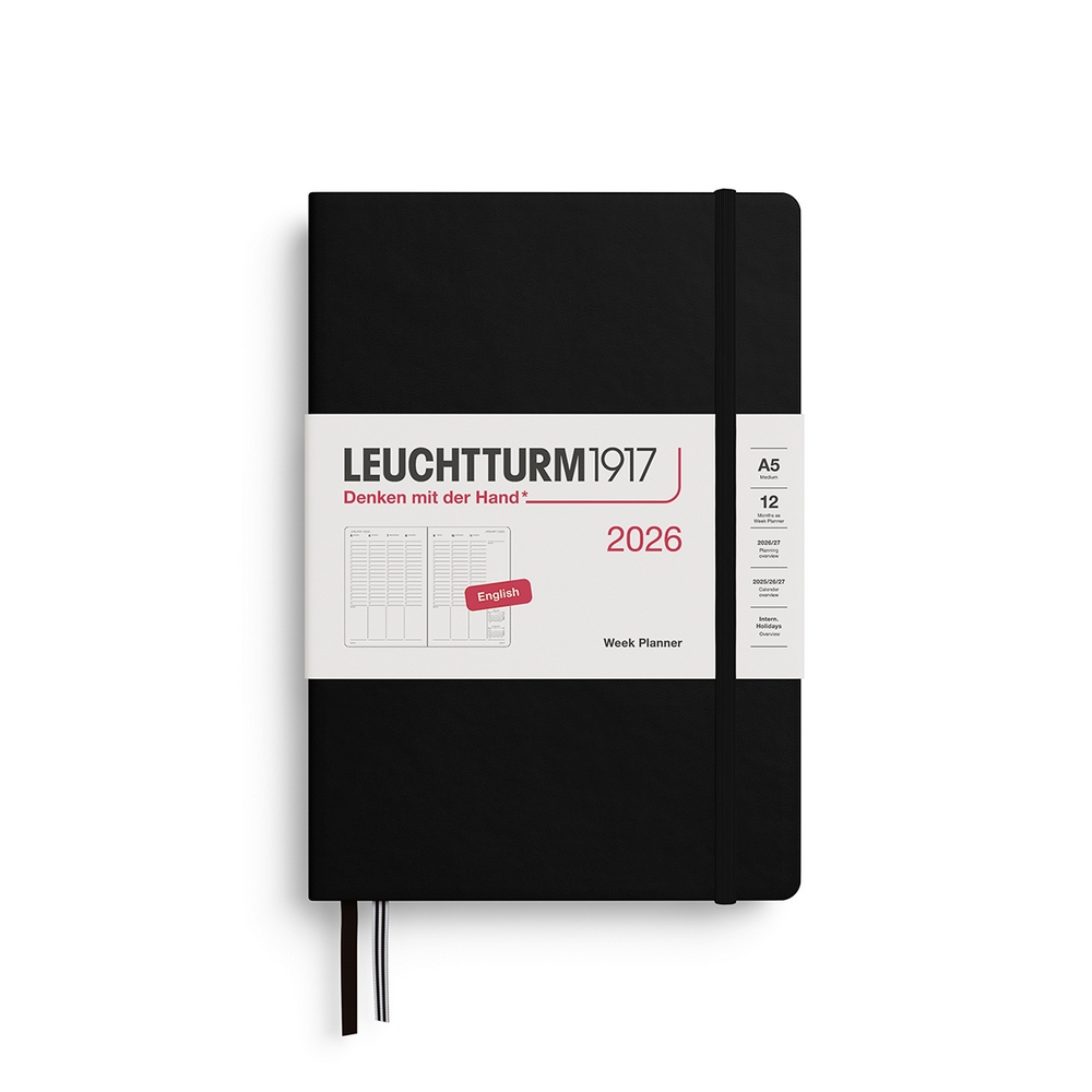 Leuchtturm1917 Wochenplaner 1 Woche auf 2 Seiten 2026 Medium A5 Hardcover Schwarz Englisch Leuchtturm1917 Wochenplaner 1 Woche auf 2 Seiten 2026 Medium A5 Hardcover Schwarz Englisch von Leuchtturm1917