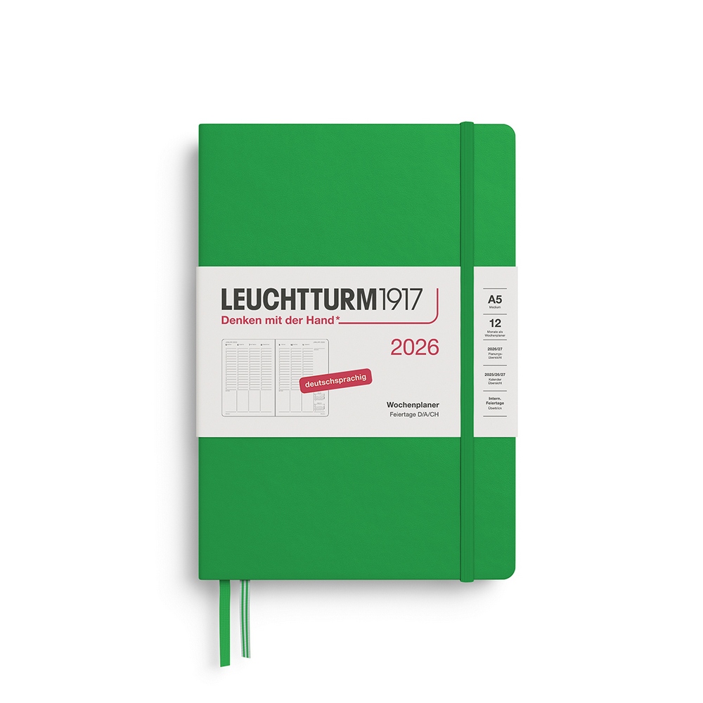 Leuchtturm1917 Wochenplaner 1 Woche auf 2 Seiten 2026 Medium A5 Hardcover Spring Leaf von Leuchtturm1917