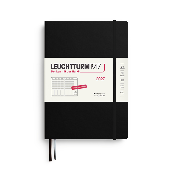 Leuchtturm1917 Wochenplaner 1 Woche auf 2 Seiten 2027 Composition B5 Hardcover Schwarz Leuchtturm1917 Wochenplaner 1 Woche auf 2 Seiten 2027 Composition B5 Hardcover Schwarz von Leuchtturm1917