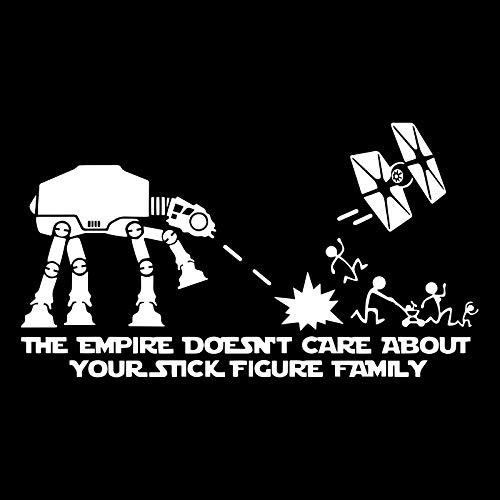 Level Autoscheiben-Sticker Star Wars ATAT & Tie Fighter 'The Empire Doesnt Care About Your Stick Figure Family, Vinyl, Dekoration Level Autoscheiben-Sticker Star Wars ATAT & Tie Fighter 'The Empire Doesnt Care About Your Stick Figure Family, Vinyl, Dekoration von Level