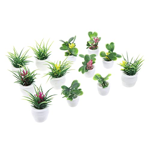 Levemolo 14 Teiliges Mini Pflanzenmodell, Topfpflanzendekor, Simulierter Bonsai, Mini Bonsai, Winziges Bonsai, Mini, Miniatur Bonsai Modell, Mini, Bonsai, Mini Zubehör von Levemolo
