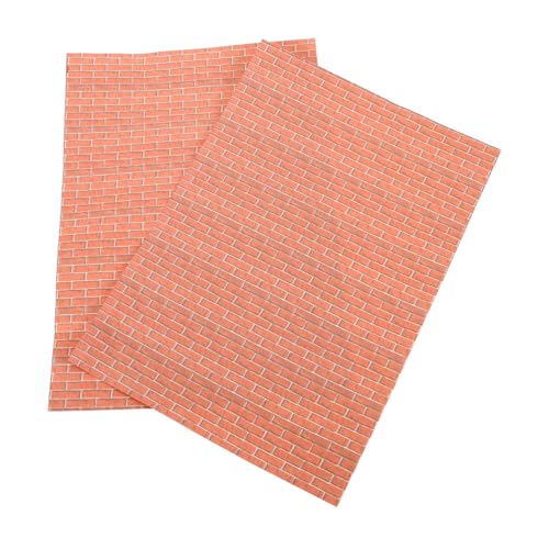 Levemolo 2 Blätter Maßstab Rote Backstein Muster Mini Wandverkleidung für DIY Puppenhaus Wohnzimmer und Schlafzimmer Dekoration von Levemolo