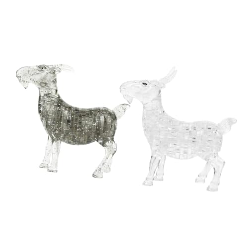 Levemolo 2 Stück Puzzle Bausteine, Ziegenstatue, Ziegenskulptur, Ziegen Tischdekoration, 3D Puzzle, Ziegenstatue, Basteln, Ziegenfigur, Desktop Ziegenschmuck, Zuverlässiger von Levemolo
