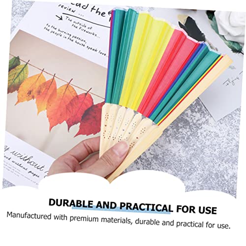 Levemolo 4 Stück Bunte Faltbare Bambusfächer Kreative Regenbogen Handfächer für Leicht Elegant Vielseitig für Tanz Dekoration und Bühnenauftritte Levemolo 4 Stück Bunte Faltbare Bambusfächer Kreative Regenbogen Handfächer für Leicht Elegant Vielseitig für Tanz Dekoration und Bühnenauftritte von Levemolo
