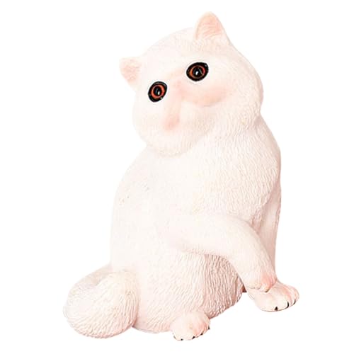 Levemolo Realistische Katzenfigur Kunststoffmodell Dekofigur mit Filigranen Details Tierlernspielzeug für Katzenliebhaber Geburtstagsgeschenk Frauen Wohnzimmerdekoration von Levemolo