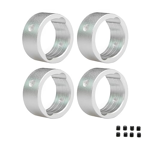 Levigo 4 Stück 17 mm RC Aluminium Gelenkschale Verstärkter Ring Kompatibel mit TRAXXAS 1/6 4WD XRT 8S-78086-4, RC Upgrade Teile Drive Cup Sleeves Protect Ring, Silber von Levigo