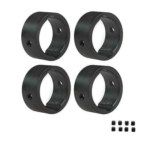 Levigo 4 Stück 17 mm RC Aluminium Gelenkschale Verstärkter Ring Kompatibel mit TRAXXAS 1/6 4WD XRT 8S-78086-4, RC Upgrade Teile Drive Cup Sleeves Protect Ring, schwarz von Levigo