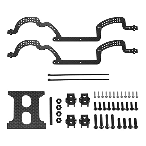 Levigo RC Kohlefaser Aluminiumlegierung LCG Chassis Kit Rahmen Schienen Chassis Rahmen Beam für Traxxas 1/18 TRX4M Defender/Bronco, RC Chassis Beam Frame Girder Upgrade Teile von Levigo