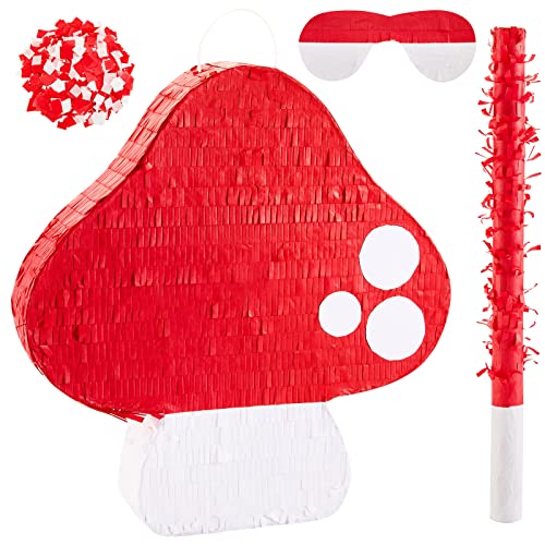 Lewtemi Pilz-Piñata, Pilzform, Pilzform, Partygeschenk mit Augenbinde, Fledermaus-Konfetti für Wald, Dschungelfee, Wald, Geburtstagsparty, Babyparty, Gartendekoration, 37,8 x 35,8 x 7,5 cm Lewtemi Pilz-Piñata, Pilzform, Pilzform, Partygeschenk mit Augenbinde, Fledermaus-Konfetti für Wald, Dschungelfee, Wald, Geburtstagsparty, Babyparty, Gartendekoration, 37,8 x 35,8 x 7,5 cm von Lewtemi