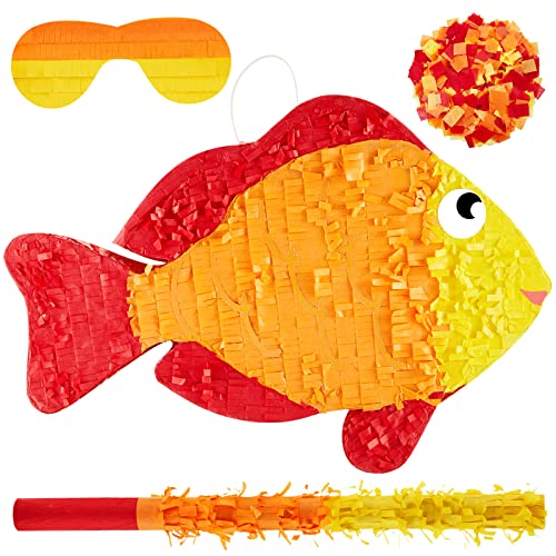 Lewtemi Piñata und Piñata-Stab mit Augenbinde, Konfetti-Set, Kinder-Piñata, Fisch-Party-Dekorationen, Geschlechtsoffenbarung, Piñata für Kinder, Babyparty, Weihnachten, Geburtstag Lewtemi Piñata und Piñata-Stab mit Augenbinde, Konfetti-Set, Kinder-Piñata, Fisch-Party-Dekorationen, Geschlechtsoffenbarung, Piñata für Kinder, Babyparty, Weihnachten, Geburtstag von Lewtemi