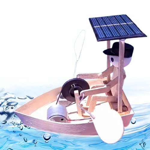 LexTex Solar-Powered Rowing Robot,Creative Robot Powered Boat with Solar,Funny Floating Water Toy Solar Boat Educational Gift for Swimming Pool Bathroom,Wood Building Project Toy Boats for Water Play von LexTex