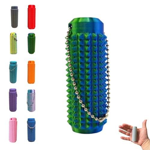Tragbares Stimulationswerkzeug in Leuchtenden Farben, Stacheliger Grippie-Stimulations-Schlüsselanhänger Zur Linderung Von Angstzuständen, Schmerzstimulations-Fidget for Erwachsene(Colorful Green) von LexTex