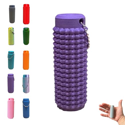 Tragbares Stimulationswerkzeug in Leuchtenden Farben, Stacheliger Grippie-Stimulations-Schlüsselanhänger Zur Linderung Von Angstzuständen, Schmerzstimulations-Fidget for Erwachsene(Purple) von LexTex