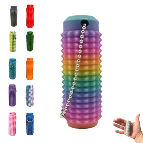 Tragbares Stimulationswerkzeug in Leuchtenden Farben, Stacheliger Grippie-Stimulations-Schlüsselanhänger Zur Linderung Von Angstzuständen, Schmerzstimulations-Fidget for Erwachsene(Rainbow) von LexTex