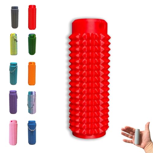 Tragbares Stimulationswerkzeug in Leuchtenden Farben, Stacheliger Grippie-Stimulations-Schlüsselanhänger Zur Linderung Von Angstzuständen, Schmerzstimulations-Fidget for Erwachsene(Red) von LexTex