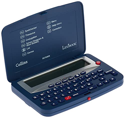 LEXIBOOK DC753EN Elektronische Pocket Rechtschreibprüfung, Thesaurus, Kreuzworträtsel, Konjugation, Anagrammlöser, Wortspiele, mit Batterie, Blau/Weiß LEXIBOOK DC753EN Elektronische Pocket Rechtschreibprüfung, Thesaurus, Kreuzworträtsel, Konjugation, Anagrammlöser, Wortspiele, mit Batterie, Blau/Weiß von Lexibook