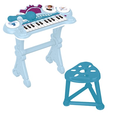 LEXIBOOK Disney Die Eiskönigin Elektronisches Keyboard mit beleuchteten Tasten, Mikrofon, Audio-In Kabel und Hocker von Lexibook