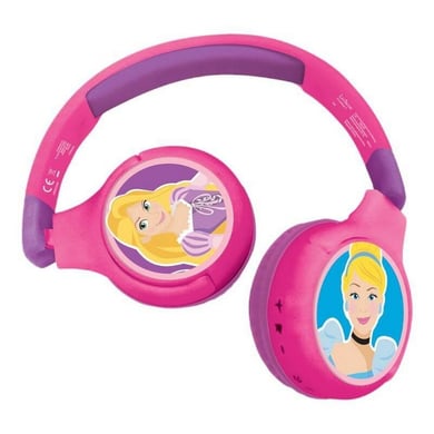 LEXIBOOK Disney Prinzessin 2-in-1 Bluetooth®- und Kabelanschluss, faltbare Kopfhörer mit sicherer Lautstärke von Lexibook