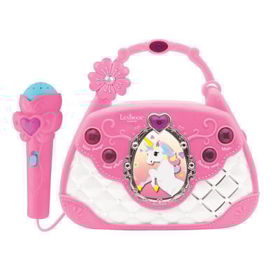 LEXIBOOK Einhorn Karaoke- und Musiklautsprecher im Handtaschendesign mit Mikrofon, Stimmwechsler und Audio-In-Kabel von Lexibook