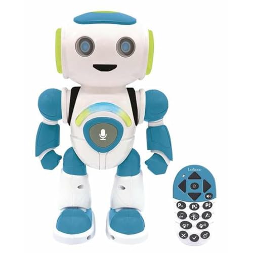 LEXIBOOK Intelligenter Powerman Junior-Roboter, pädagogisch und interaktiv, lesen, tanzen, Musikspielen, Sätze wiederholen, Fernbedienung, Spielzeug ab 3 Jahren, blau/weiß (ROB20ES), Farbe: von Lexibook