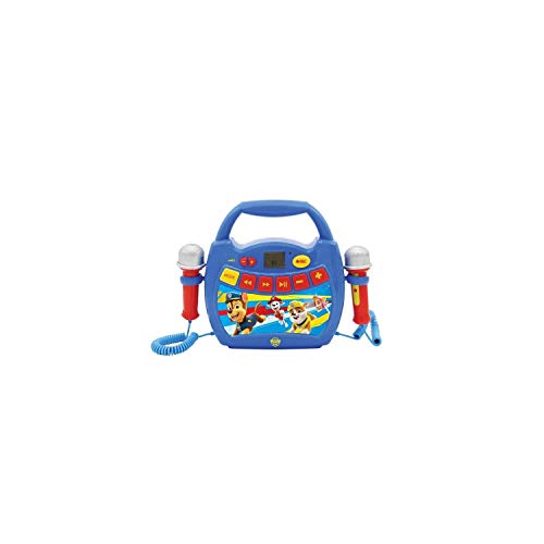 LEXIBOOK MP300PAZ Paw Patrol, Chase & Marshall, My First Karaoke Digital Player mit 2 Spielzeug-Mikrofone, kabellos, Aufnahme- und Sprachwechsler-Funktionen, Blau/Rot LEXIBOOK MP300PAZ Paw Patrol, Chase & Marshall, My First Karaoke Digital Player mit 2 Spielzeug-Mikrofone, kabellos, Aufnahme- und Sprachwechsler-Funktionen, Blau/Rot von Lexibook