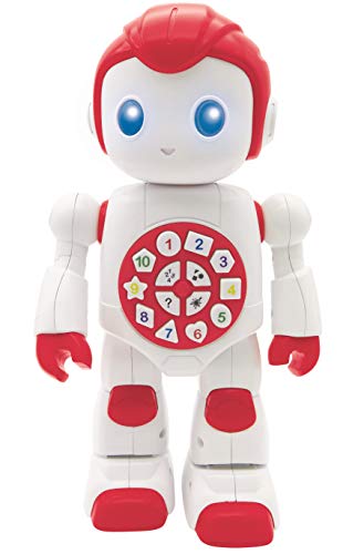 LEXIBOOK ROB15EN Powerman Intelligentes interaktives Lernroboter, Spielzeug für Kinder, Tanzt, spielt Musik, Quiz, Zahlen, Formen, Farben, Jungen, Mädchen, Roboter, Junior, rot/weiß von Lexibook