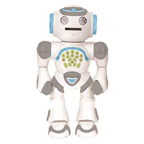 LEXIBOOK ROB80EN Powerman Max-Remote Control Walking Talking Toy Roboter STEM Programmable Dances Sings Telling 10.000 Stories 300+ Lernquiz-Shooting Discs and Voice Repeat for Kids 4+ von Lexibook