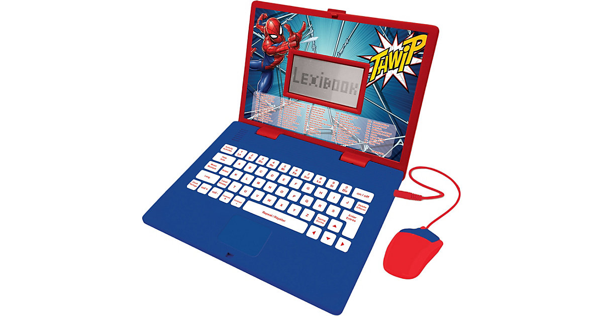 Lernlaptop Spiderman - 124 Aktivitäten (zweisprachig Deutsch / Englisch) blau/rot von Lexibook