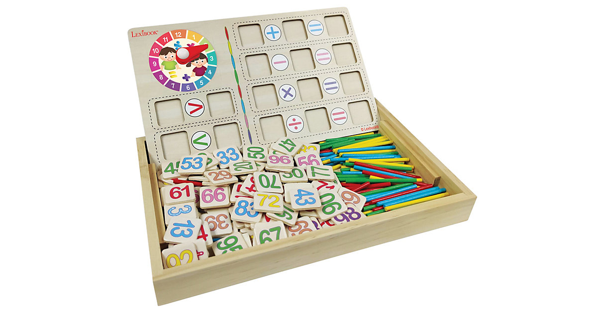 Lernspielkasten aus Holz - Erste Rechenübungen & Uhrzeit, inkl. Lernuhr und Zeichentafel Lernspielkasten aus Holz - Erste Rechenübungen & Uhrzeit, inkl. Lernuhr und Zeichentafel von Lexibook