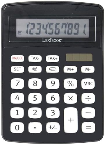Lexibook, 10-stelliger Bürorechner mit Euro-Umrechnung, Schwarz, EL226 von Lexibook