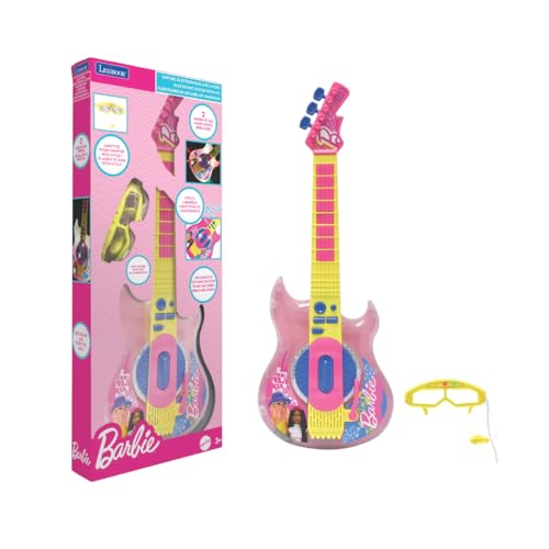 Lexibook, Barbie, Elektronische Gitarre mit Mikrofon und Brille zum Singen mit Stil, 2 Spielmodi, Demo-Melodien, Lichteffekte, Pink/Gelb, K260BB Lexibook, Barbie, Elektronische Gitarre mit Mikrofon und Brille zum Singen mit Stil, 2 Spielmodi, Demo-Melodien, Lichteffekte, Pink/Gelb, K260BB von Lexibook