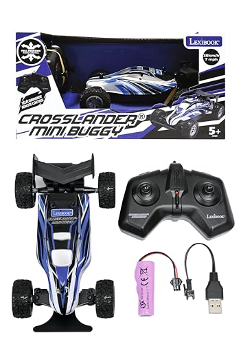 Lexibook, Crosslander® Mini Buggy, ferngesteuertes Buggy, Geschwindigkeit bis zu 15 km/h, Front- und Heckstoßfänger, wiederaufladbar, Blau, RC17 von Lexibook