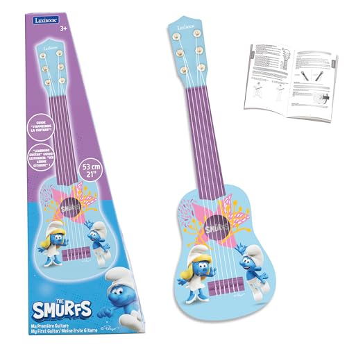 Lexibook, Die Schlümpfe, Meine erste Gitarre für Kinder, 6 Saiten aus Nylon, 53 cm, Anleitung enthalten, Rosa, K200SF Lexibook, Die Schlümpfe, Meine erste Gitarre für Kinder, 6 Saiten aus Nylon, 53 cm, Anleitung enthalten, Rosa, K200SF von Lexibook
