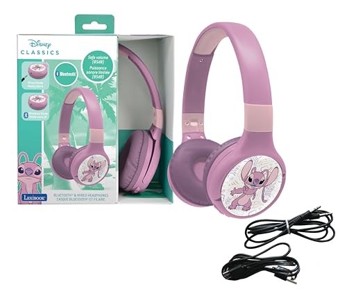 Lexibook, Disney Stitch, Angel 2-in-1 Bluetooth- und Kabelkopfhörer mit Mikrofon und Steuertasten, faltbar und verstellbar, langlebiger Akku, Pink, HPBT010D1 Lexibook, Disney Stitch, Angel 2-in-1 Bluetooth- und Kabelkopfhörer mit Mikrofon und Steuertasten, faltbar und verstellbar, langlebiger Akku, Pink, HPBT010D1 von Lexibook