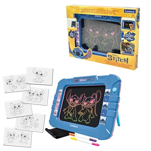 Lexibook, Disney Stitch, Elektronische Tafel, Neonlicht-Effekt, 8 Farbige Lichteffekte, 6 Inklusive Modelle, Zweifarbige Marker und Tuch, CRNEOD Lexibook, Disney Stitch, Elektronische Tafel, Neonlicht-Effekt, 8 Farbige Lichteffekte, 6 Inklusive Modelle, Zweifarbige Marker und Tuch, CRNEOD von Lexibook