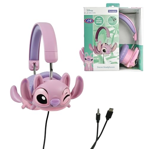 Lexibook, Disney Stitch, Faltbarer kabelgebundener Stereo-Kopfhörer mit Lautstärkebegrenzung Angel von Disney Stitch, Pink, HP015D1 von Lexibook