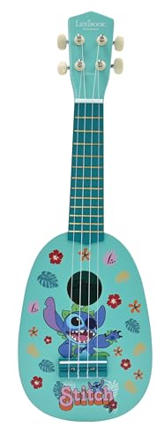 Lexibook, Disney Stitch, Meine erste Holz-Ukulele, 4 Nylonsaiten, 53 cm, inklusive Anleitung, Blau, K230D von Lexibook