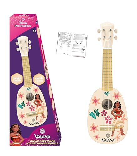 Lexibook, Disney Vaiana, Mein erstes Ukulele aus Holz, 4 Nylonsaiten, 53 cm, Anleitung inklusive, Blau, K230VN von Lexibook