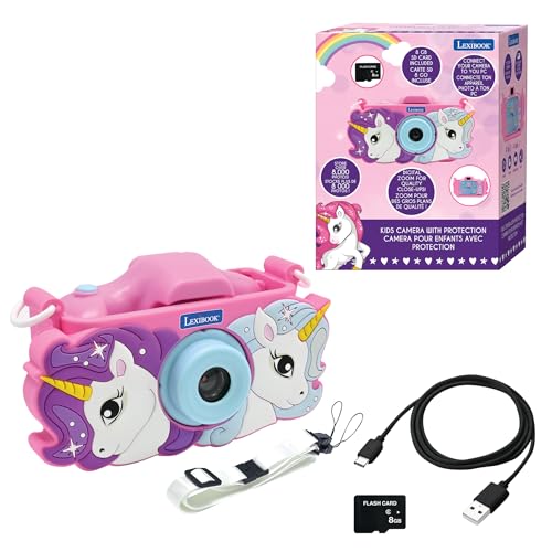 Lexibook, Einhorn, 4-in-1-Kamera für Kinder mit Schutz, Foto-, Video-, MP3- und Spielfunktionen, 15 Rahmen zur Personalisierung Ihrer Fotos, 8-GB-Speicherkarte enthalten, DJ078UNI Lexibook, Einhorn, 4-in-1-Kamera für Kinder mit Schutz, Foto-, Video-, MP3- und Spielfunktionen, 15 Rahmen zur Personalisierung Ihrer Fotos, 8-GB-Speicherkarte enthalten, DJ078UNI von Lexibook