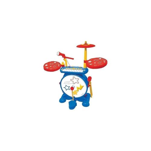 Lexibook, Elektronisches Schlagzeug für Kinder, Musikspielzeug, realistischer Trommelklang, 8-Tasten-Tastatur, MP3-Stecker, inklusive Sitz, blau/rot, K610 Lexibook, Elektronisches Schlagzeug für Kinder, Musikspielzeug, realistischer Trommelklang, 8-Tasten-Tastatur, MP3-Stecker, inklusive Sitz, blau/rot, K610 von Lexibook