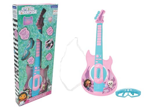 Lexibook, Gabby's Dollhouse, E-Gitarre mit Mikrofon und Brille für stilvolles Singen, 2 Spielmodi, Demosongs, Lichteffekte, Pink/Blau, K260GDH von Lexibook