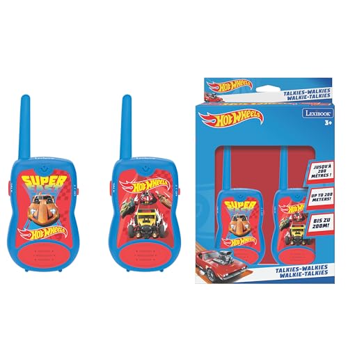 Lexibook, Hot Wheels, Talkie-Walkies 200m, Kommunikationsspiel für Kinder, 2 Kommunikationskanäle, Gürtelclip, batteriebetrieben, Rot/Blau, TW12HW Lexibook, Hot Wheels, Talkie-Walkies 200m, Kommunikationsspiel für Kinder, 2 Kommunikationskanäle, Gürtelclip, batteriebetrieben, Rot/Blau, TW12HW von Lexibook