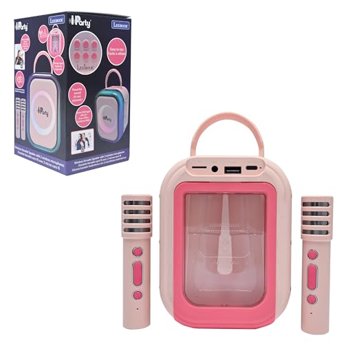Lexibook, Kabelloses Karaoke-Lautsprecher mit 2 Mikrofonen, Rosa, BTC030PK von Lexibook