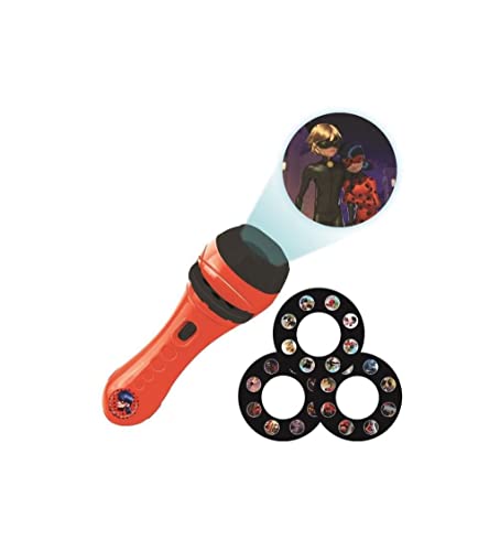 Lexibook, Miraculous Ladybug Cat Noir, Geschichten Projektor, Taschenlampe und Projektor mit 3 Scheiben, 24 Bilder, erstellen Sie Ihre eigenen Geschichten, LTC050MI von Lexibook