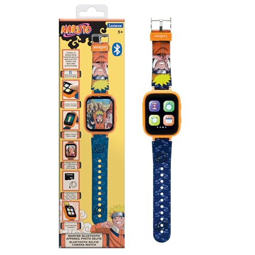 Lexibook, Naruto, Bluetooth-Uhr mit Farbdisplay Naruto mit Kamera und 8 GB Speicherkarte, Orange, DMW071NA von Lexibook